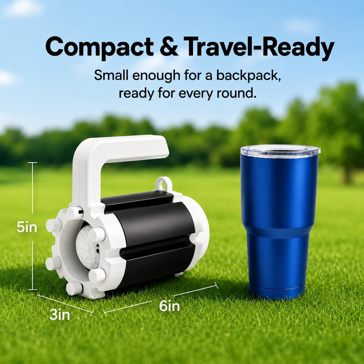 Golf Club Carrier, Lightweight Golf Club Holder, Portable Mini Stand for 6 Clubs, Balls, Tees & Towel, Golf Bag Alternative, Essential for Par 3 Course, Driving Range & Travel