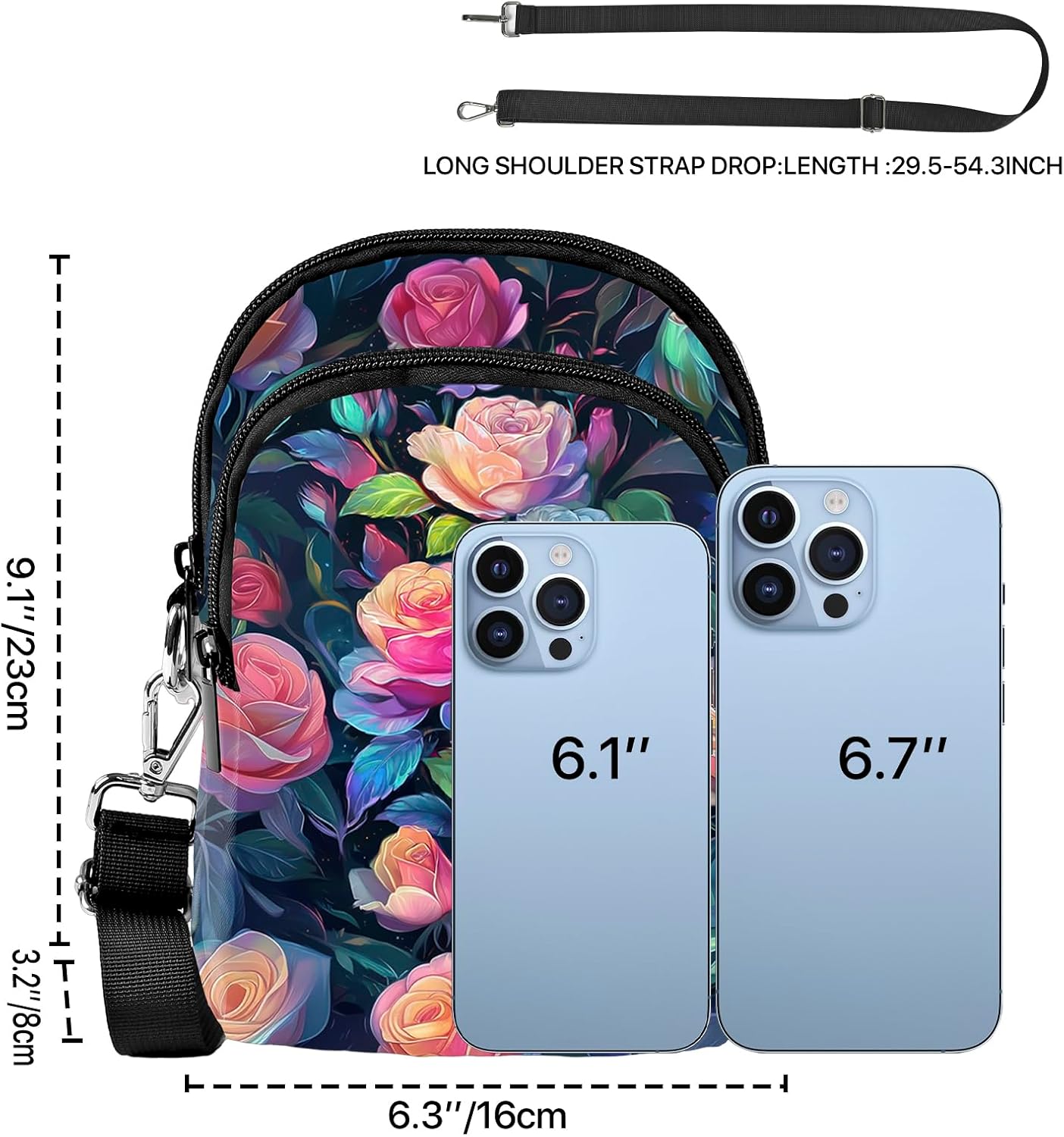 Yrebyou Small Crossbody Bags for Women Cell Phone Purse Lightweight Over Shoulder Bags with Adjustable Strap for Travel - Image 3