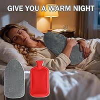 Vista 6 de Botella de agua caliente con tapa, bolsa de agua caliente de 3 L, botellas de agua caliente de goma para aliviar el dolor, compresa fría y caliente