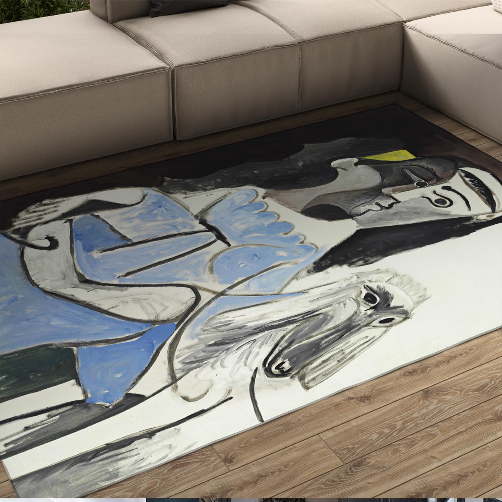 Tapis Picasso Jacqueline Dog 90x150cm d'entrée et chambre lavable