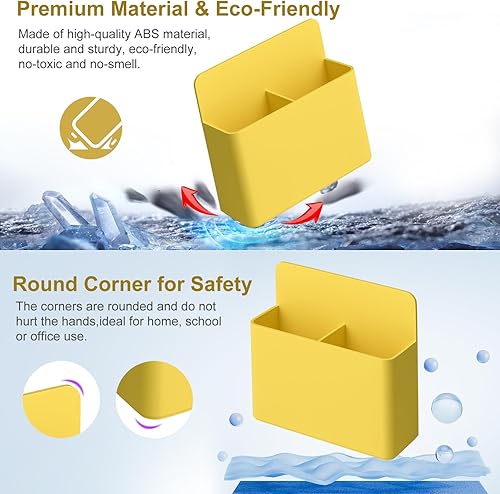 Miniatura 10 de Soporte magnético para bolígrafo, paquete de 2 soportes magnéticos de borrado en seco con compartimentos generosos, marcador de almacenamiento