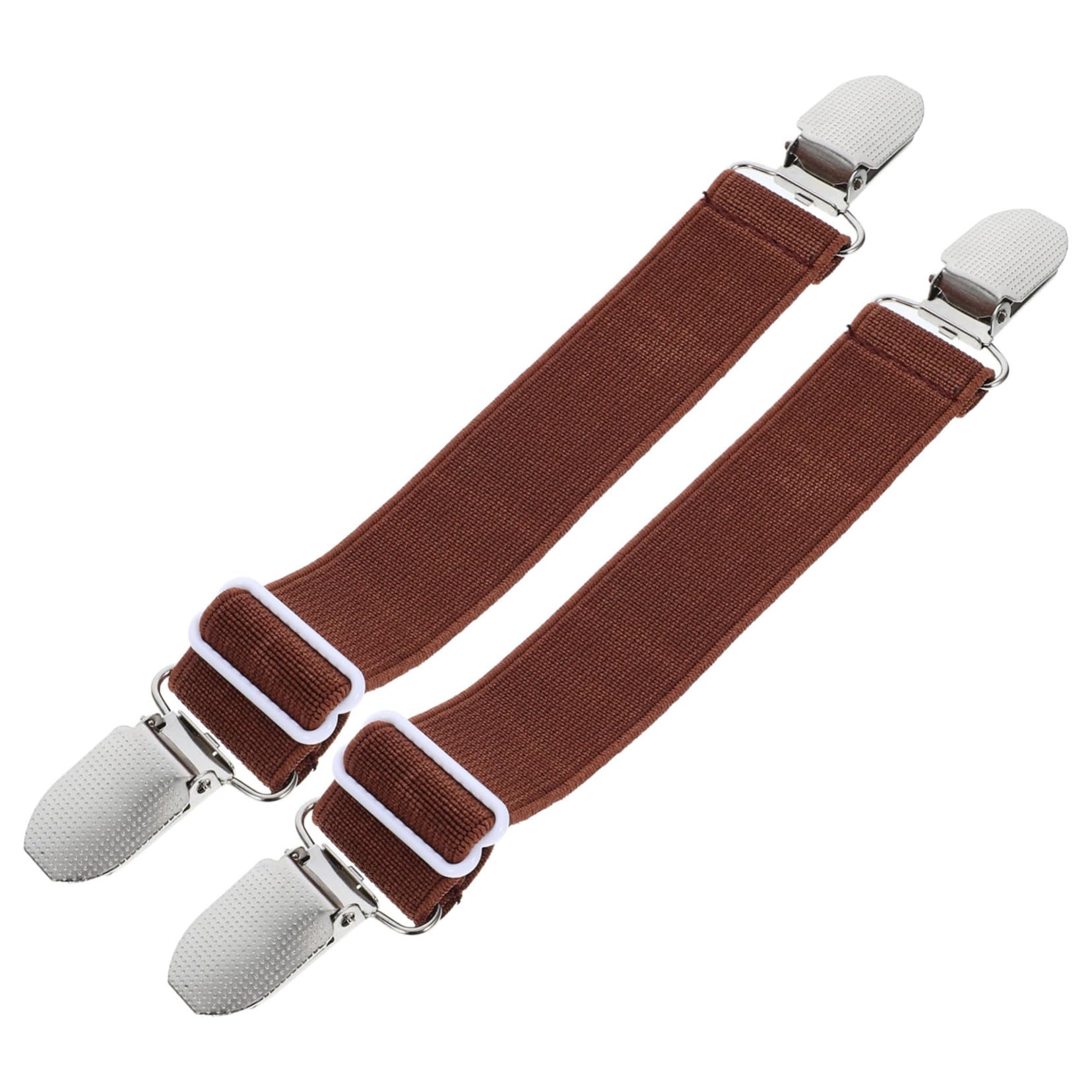 YARNOW 1 Pair Multifunctional Stretch Pants Clip Elastic Grippers Bed Cover Clips Bed Cover Straps Clips Sofa Cover Straps Clips Sofa Suspenders Mattress Covers Grippers Metal Brown