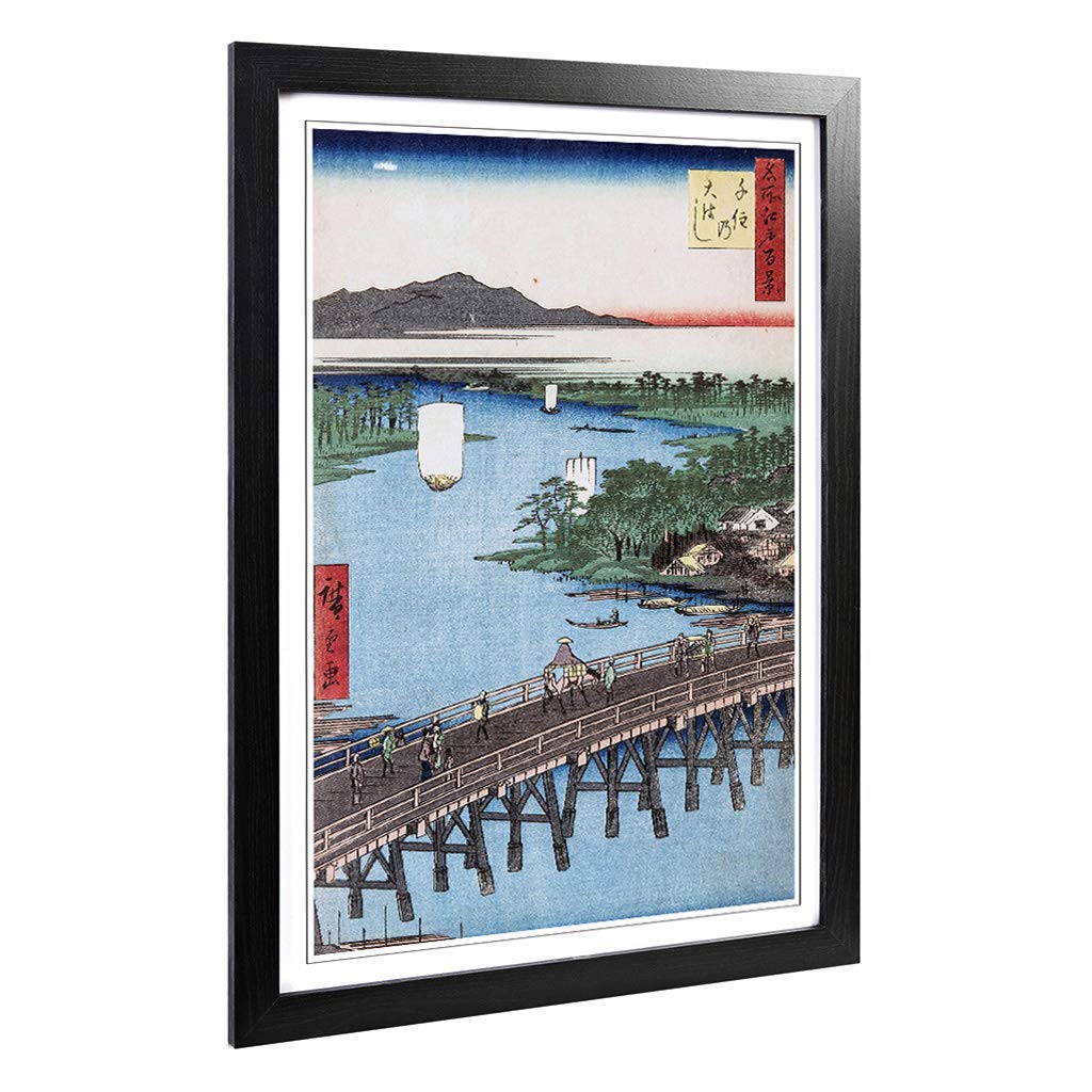 Big Box Art Framed Print of Hiroshige Japanese Oriental (33) Design | Wall Art Picture | Home Decor for Kitchen, Living Room, Bedroom, Hallway, Black, A2 / 24.5x18 Inch / 62x45cm