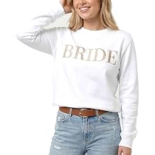 Embroidered BRIDE Sweatshirt, White | Premium Bride Outfit for Honeymoon, Bridal Party | Bachelorette Party, Wedding Gifts