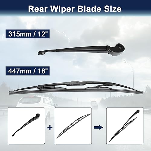 Miniatura 2 de X AUTOHAUX Juego de brazo de limpiaparabrisas trasero para BMW X5 E53 1999 2000 2001 2002