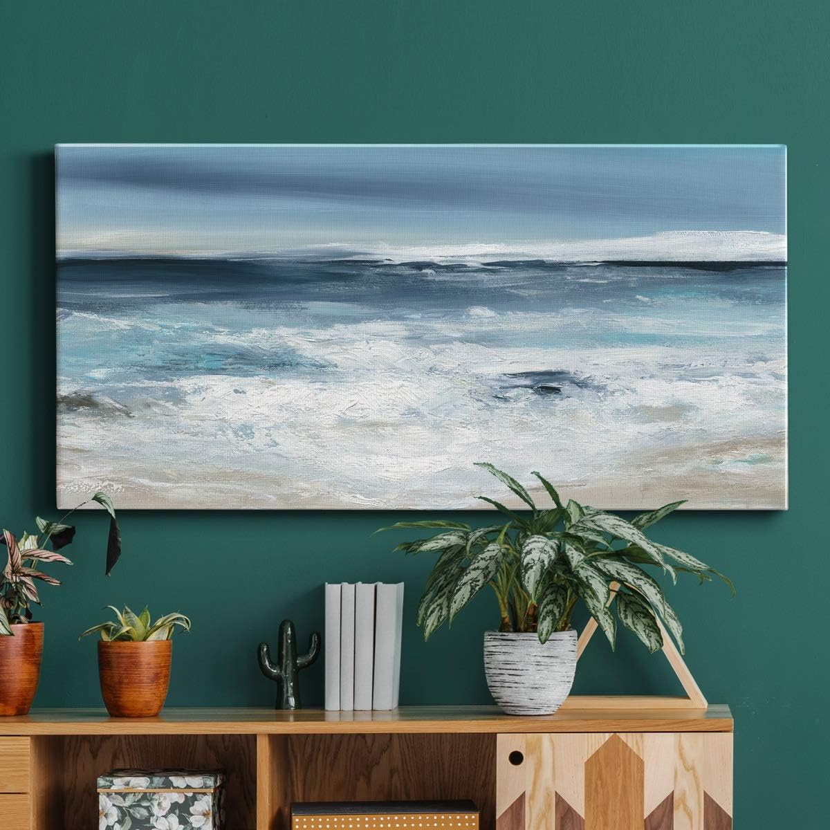 Renditions Gallery Floral Wall Art, Wall Décor Canvas, Classic, Geometric, Abstract, Cape Cod Style, & Country Chic, Ready to Hang - Long Beach 12X24