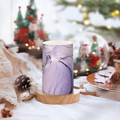 Vista 69 de Velas parpadeantes sin llama, velas LED moradas de mariposa lavanda con temporizador remoto, juego de 2 velas a pilas para San Valentín, boda
