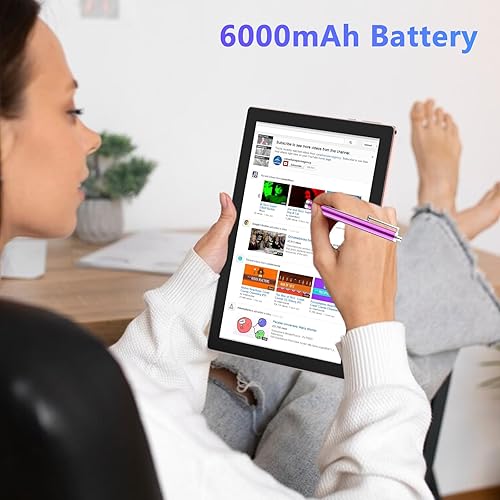 Miniatura 7 de Tablet Android 15, 10 pulgadas 12GB RAM+64GB ROM1TB Expand, Tabletas 2 en 1 con funda de teclado Mouse Stylus, procesador de cuatro núcleos de