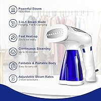 Vista 3 de Steamer for Clothes, Tekola Travel Garment Steamer 1600 Watt with 3 Model Fabric Wrinkles Remover with 250ml Big Water Tank, Fast Heat-up Steam Iron