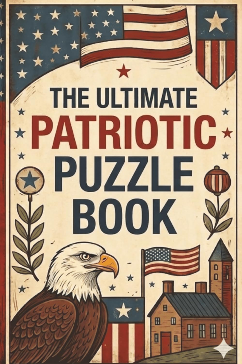 The Ultimate Patriotic Puzzle Book: Word Search, Crossword, Cryptograph, and Word Scramble Puzzles with Easy to Read Print about Patriotism, America, ... Gift for Vacations, Holidays, and Free Time