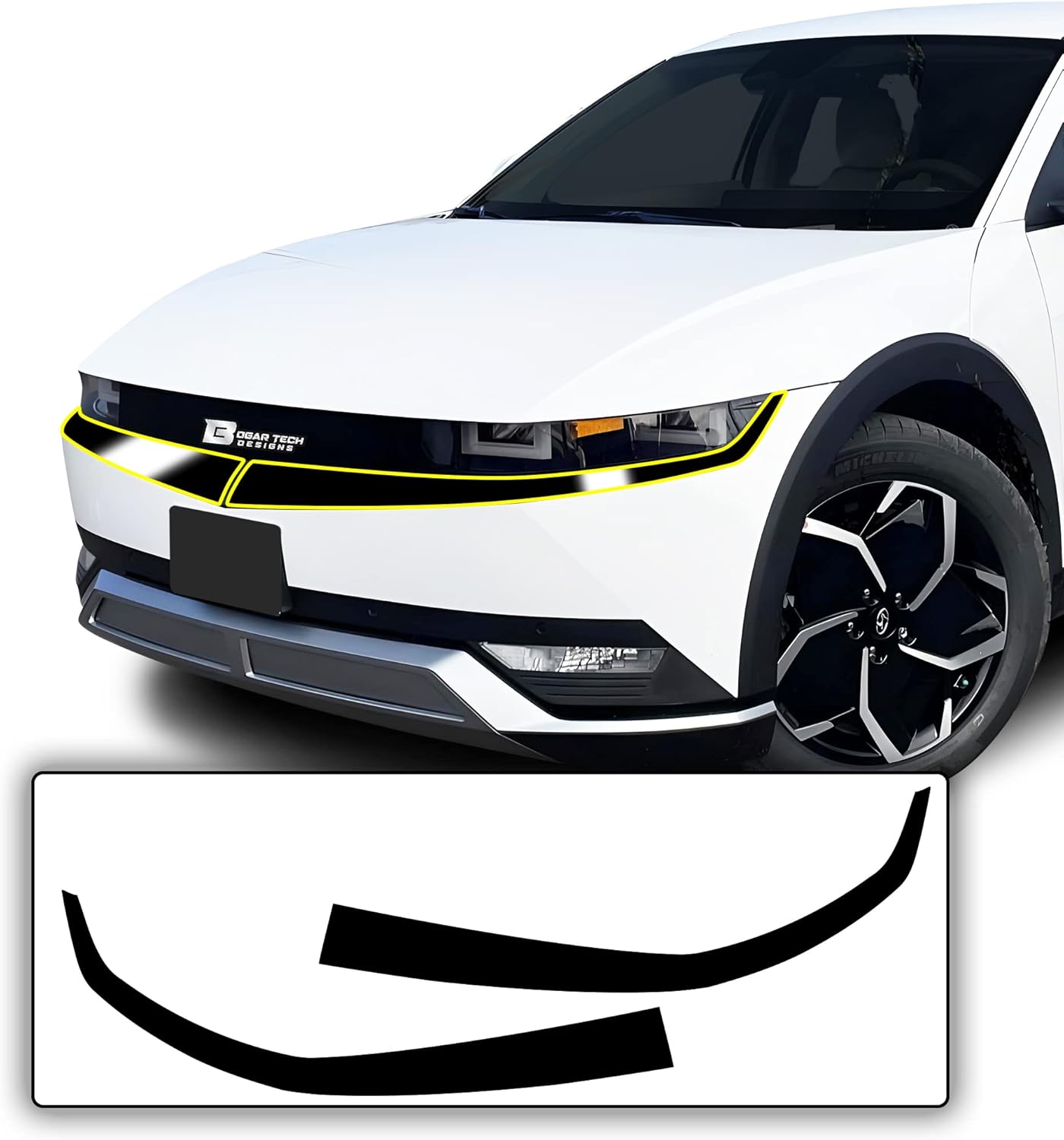 BOGAR TECH DESIGNS for Hyundai Ioniq 5 2022-2025 Rim Chrome Delete Overlay, Gloss Black