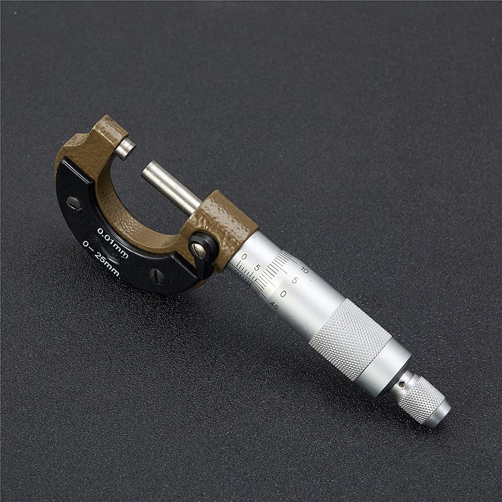 Micrometro in Acciaio Inossidabile ad Alta precisione Campo di misurazione 0-25 mm Risoluzione 0,01 mm Incisione Laser in Acciaio Inossidabile