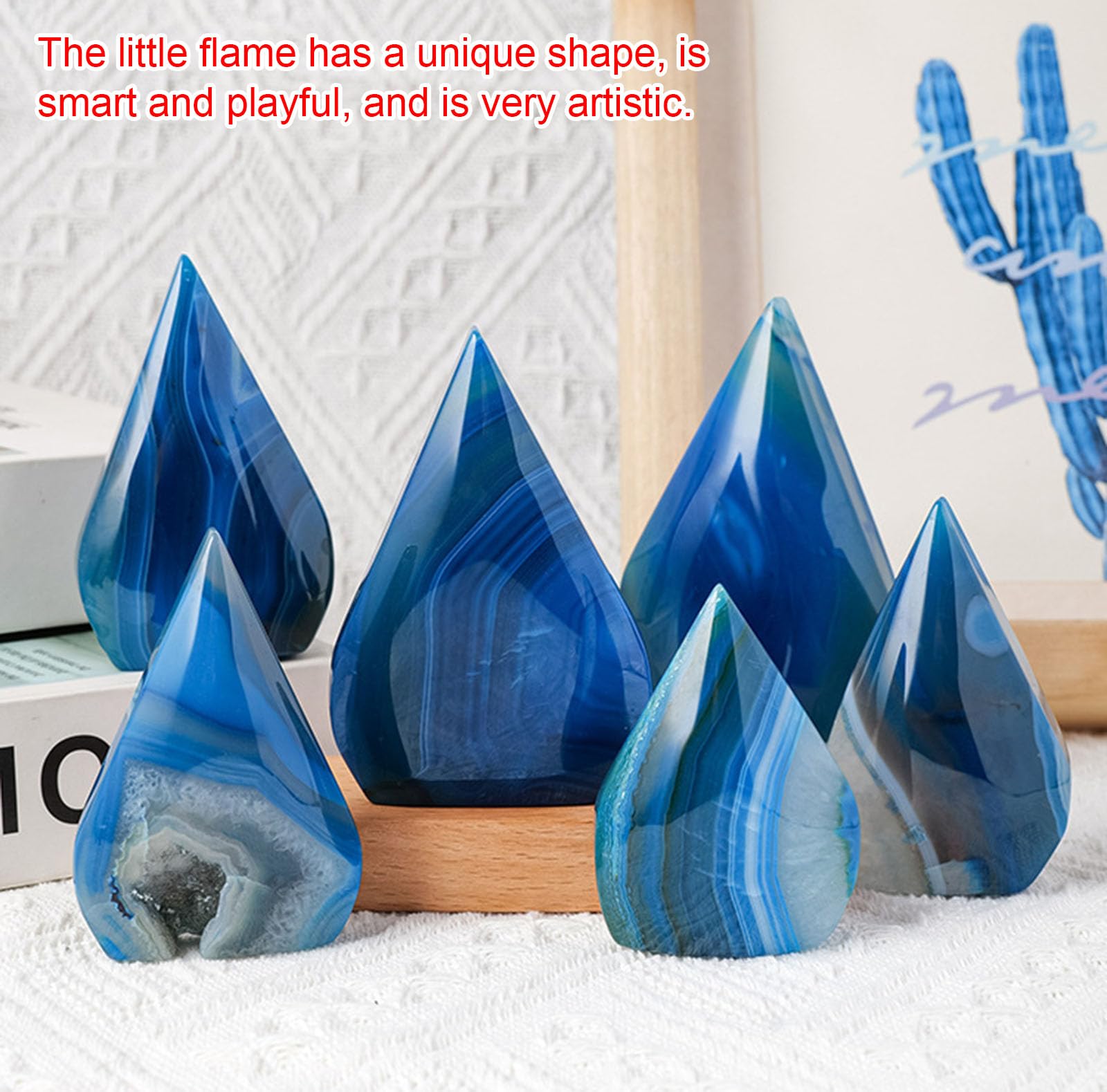 Amazon.com: JBNCRYGD Natural Blue Agate Fire Flame Sculpture