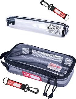 Rough Enough Clear Slim Stationery Pouch TSA Approved Toiletry Bag Clear Travel Toothbrush Case for Men Women