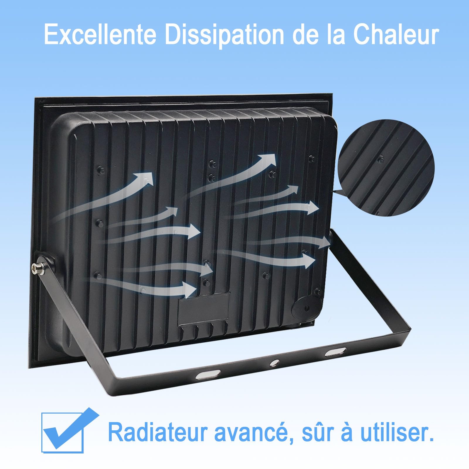 2 Pièces Projecteur LED Extérieur 150W, 2M Câble Blanc Froid 6500K Projecteur led, 15000LM Spot LED Extérieur IP66 Étanche, pour Jardins, Terrasses, Cours, Balcons, Parcs, Garages, Usines