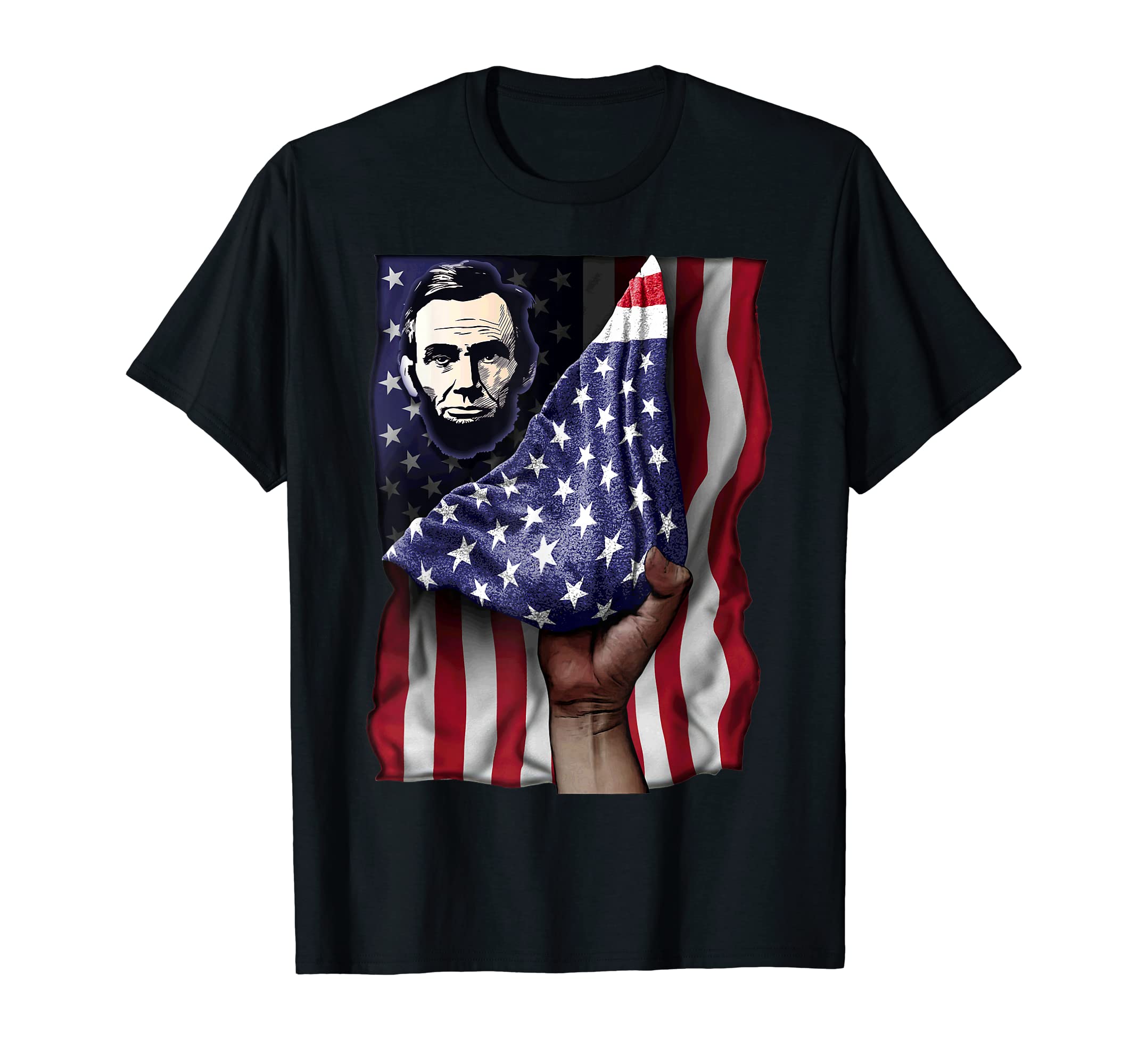 Abe Lincoln US Flag Pulling TeesDay Of Independence US Flag Abe Lincoln T-Shirt