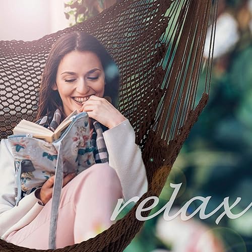 Miniatura 3 de Moonlight Silla colgante tipo hamaca caribeña, silla colgante de poliéster duradero, jardín y sala de estar para interiores y exteriores