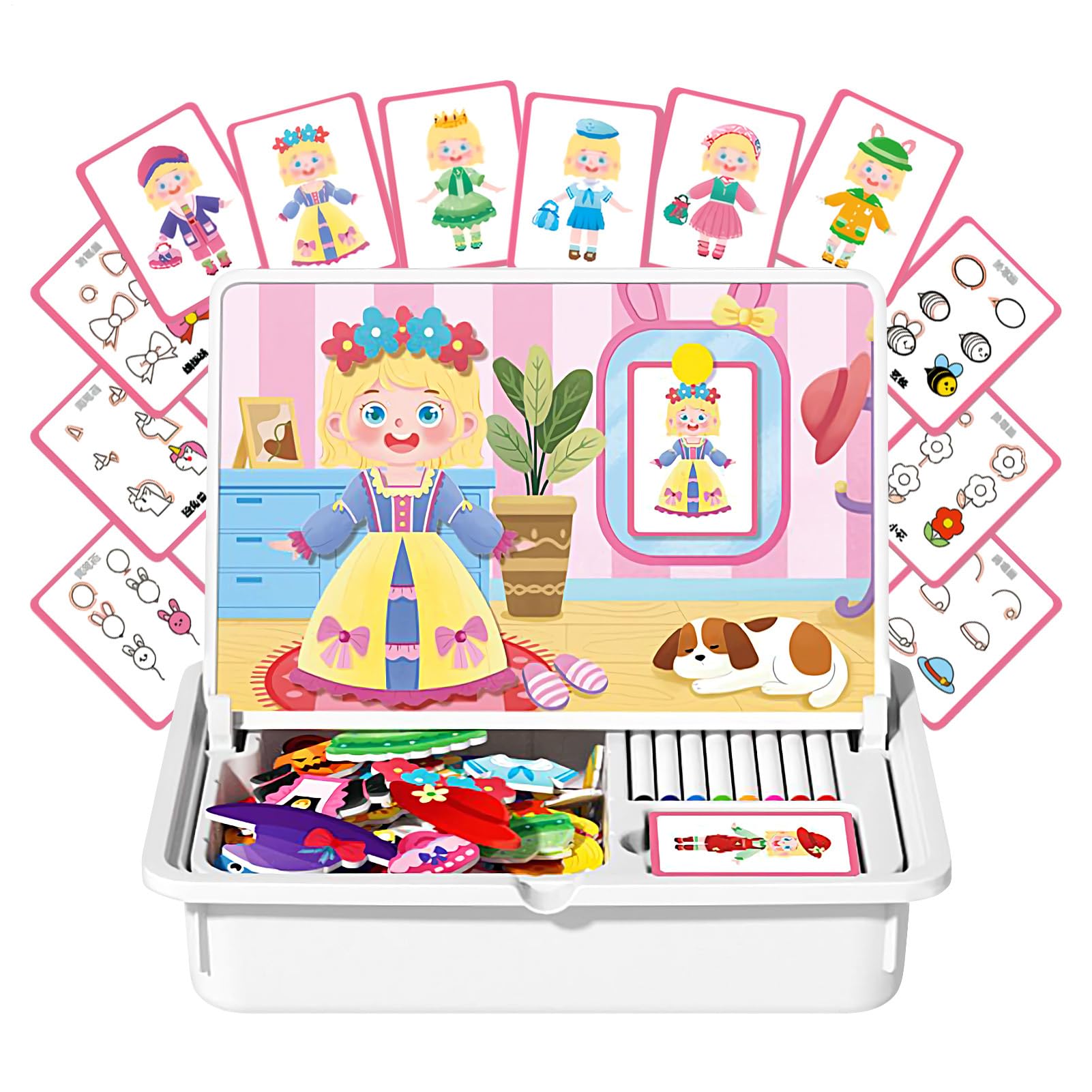 Magnetyczne Puzzle Dla Malucha Przenośne Edukacyjne Puzzle Stołowe | Magnetyczne Pudełko Z Grą Ubieranka Lalka Stołowa układanka dla dzieci od 3 lat, dla chłopców, dziewczynek i