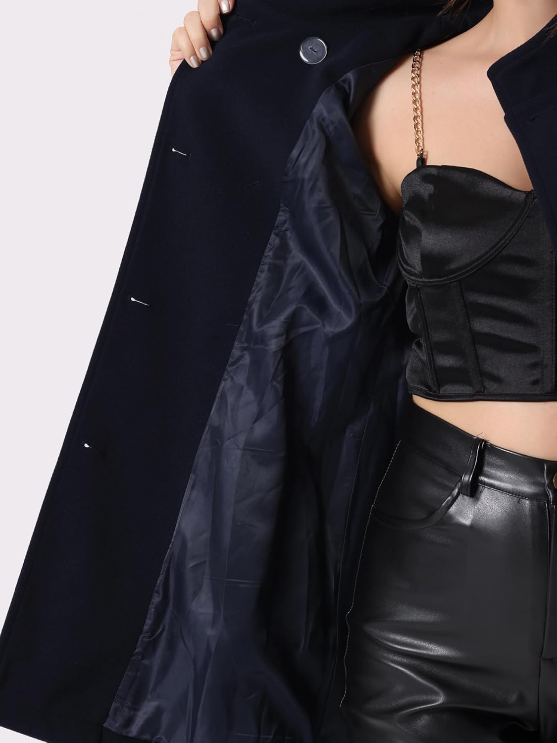 Allegra K Cape Coats for Women's Winter Vintage Slit Sleeve Double Breasted Cloak Coat - Image 5