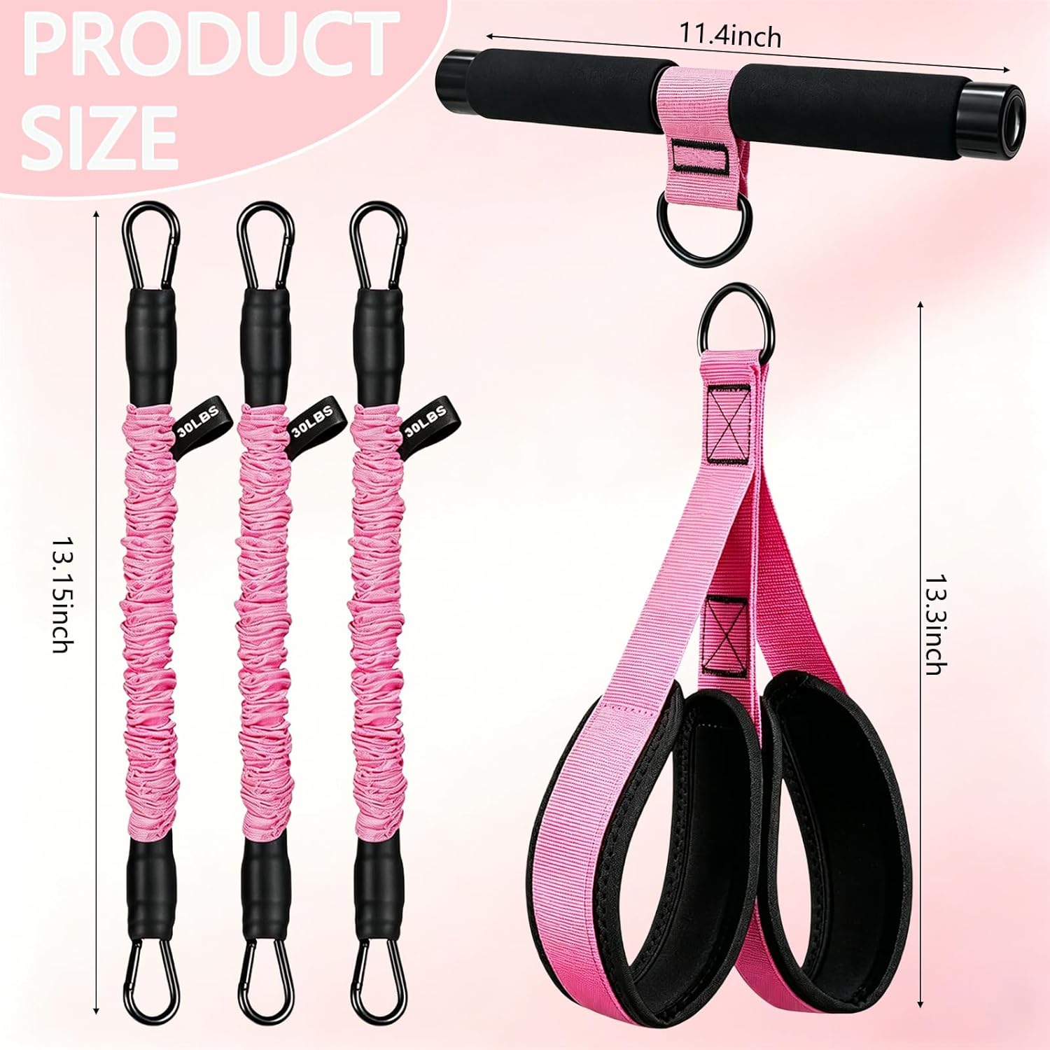 Upgraded Pedal Resistance Band with Handle, Thickened Latex Tubes and Soft Foam Fabric Foot Pedal, Abdomen, Waist,Core/ABS, Arm, Leg,Arms Equipment Gift for Women,Physical Therapy