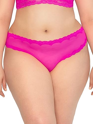 Miniatura 5 de Smart & Sexy Braga de malla y ribete de encaje para mujer, 2 paquetes de tangas sexys y bikinis atrevidos