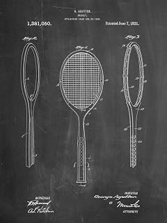 ART.COM Wall Art Print Vintage Tennis Racket Patent by Cole Borders, 12" x 16"