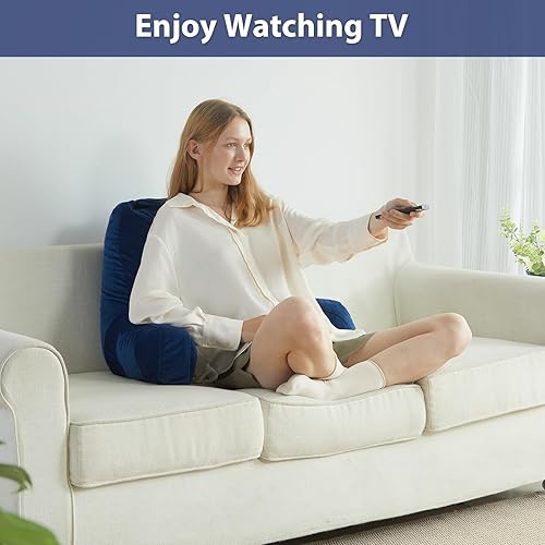 Miniatura 6 de Almohada de lectura para cama adulta, almohada de apoyo de espalda con brazos, almohada de respaldo para sentarse en la cama, almohada de suelo con