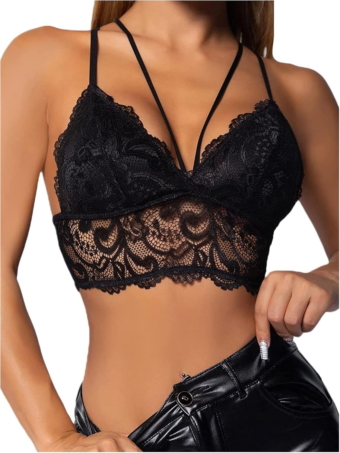 OYOANGLE Women's Floral Lace Scalloped V Neck Ghana Ubuy