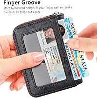 Vista 84 de FurArt - Cartera para tarjetas de crédito, soporte para tarjetas con cremallera para hombres y mujeres, bloqueo RFID, cartera con llavero