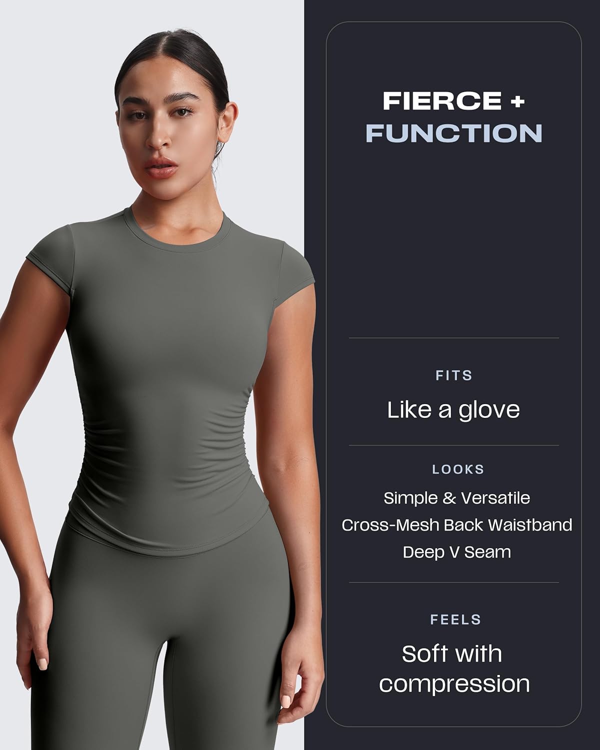 Aoxjox Women's Workout Velura Leggings High Waisted Hidden Scrunch PlushFlex™ Buttery Soft Yoga Pants 26" - Image 3