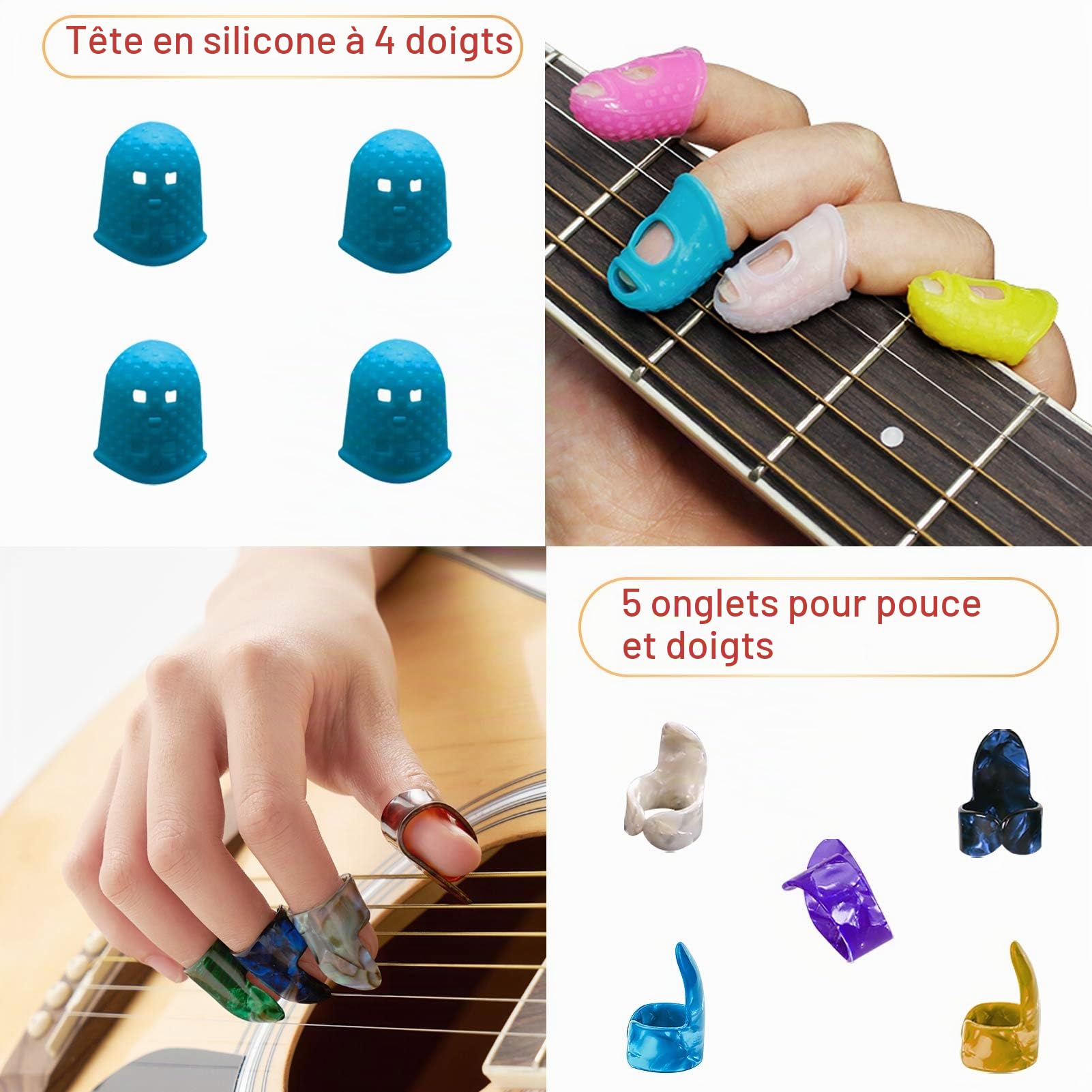 Kit Accessoire Guitare,TTCR-II 78 Pièces avec Support Guitare Capodastre Guitaren,15 Mediator Guitaren,3 set Cordes Acoustique,Accordeur,Enrouleur de Cordes,Sangle etc