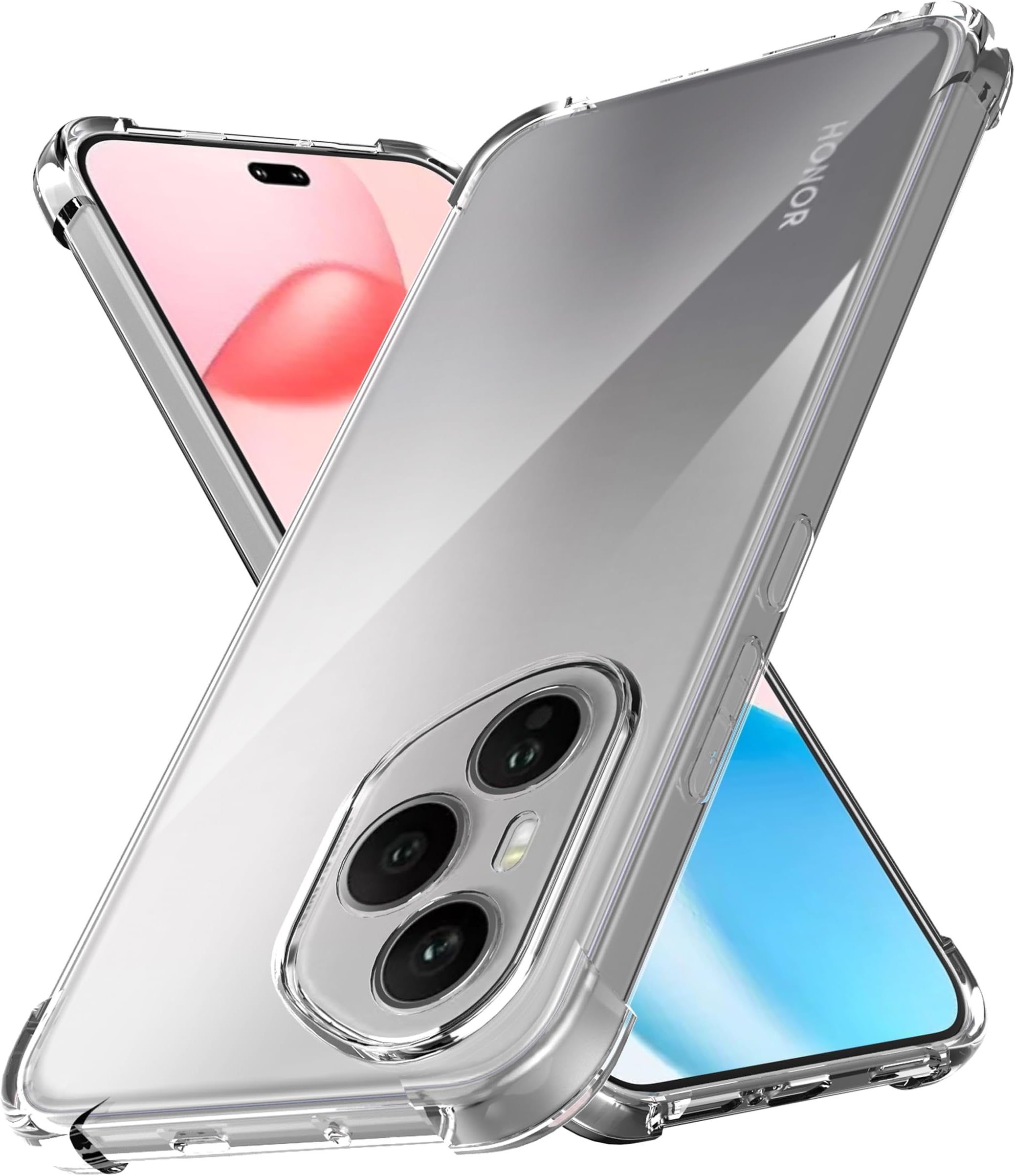Anoowkoa Case for Honor 400 Pro 5G Transparent Protective Hard Silicone Anti-Shock Bumper Case with Reinforced Corners