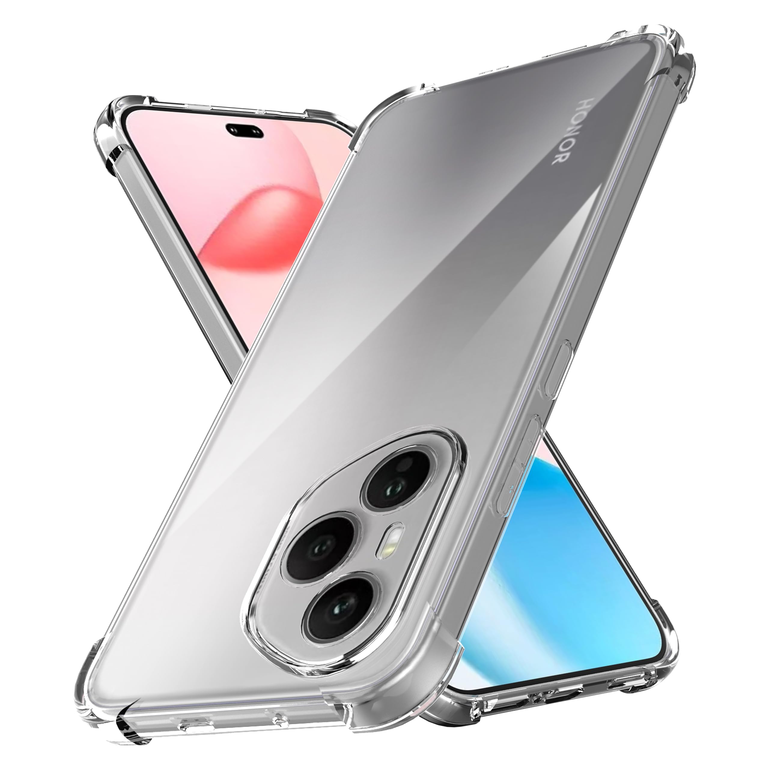 Anoowkoa Case for Honor 400 Pro 5G Transparent Protective Hard Silicone Anti-Shock Bumper Case with Reinforced Corners