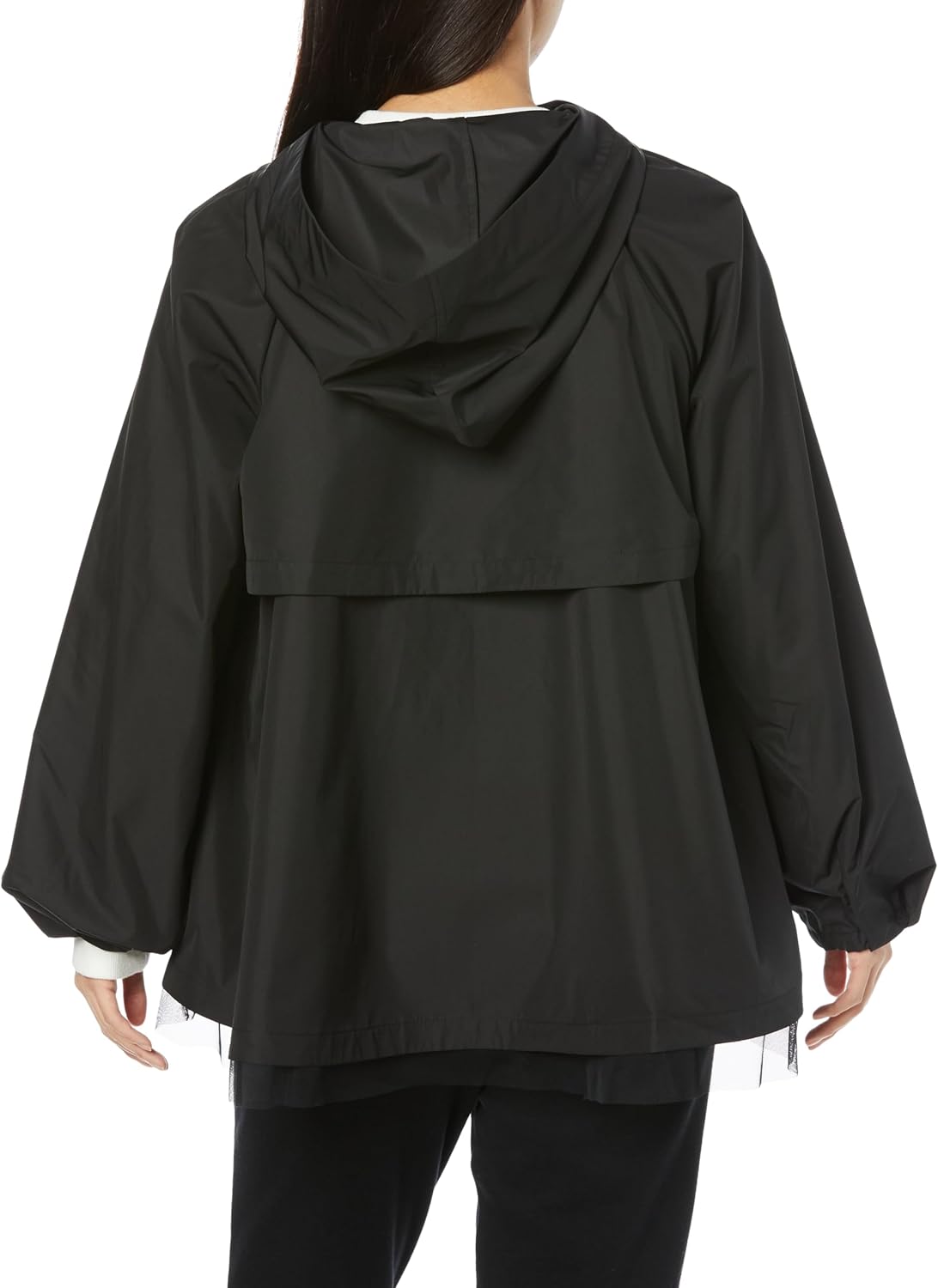 チャコット チュール タフタ UVカット ジャケット ジップアップ 黒 M