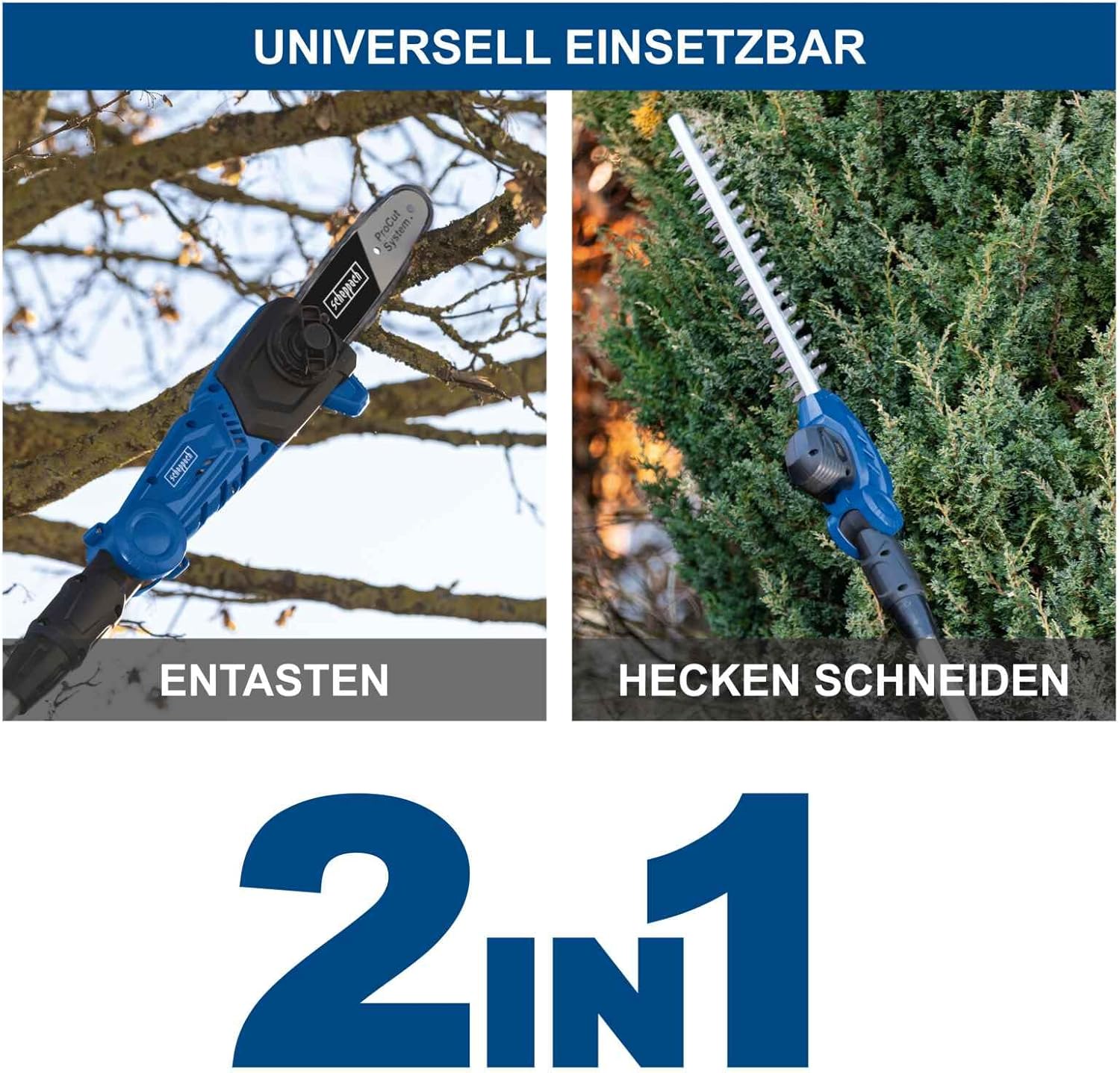 2-in-1 functionality: pruning and hedge trimming