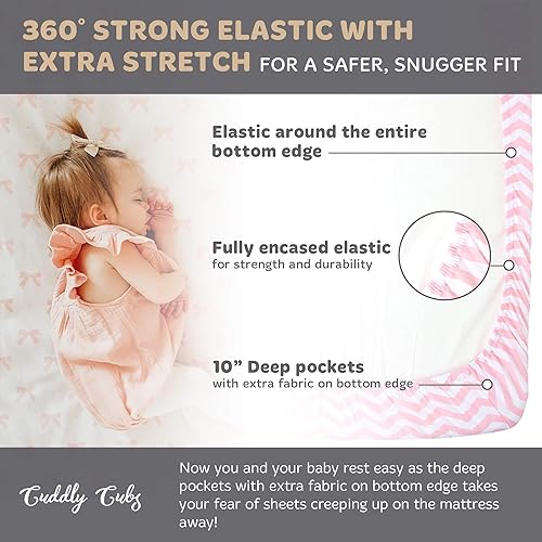 Miniatura 7 de Cuddly Cubs Juego de sábanas bajeras para cuna paquete de 2  Sábanas de colchón de algodón de jersey para bebé niño cuna de niña  Rayas grises