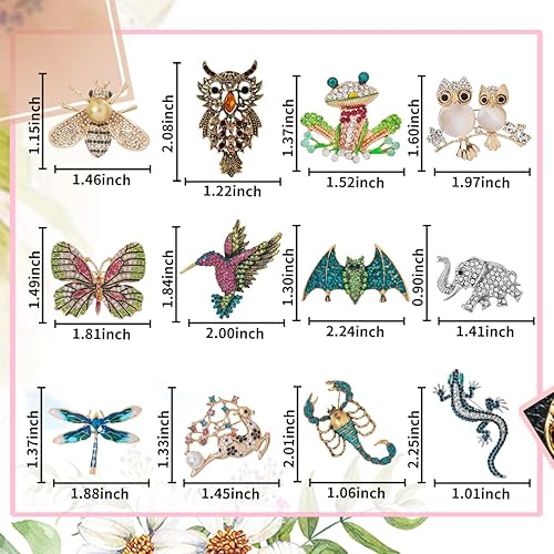 Miniatura 2 de Juego de 6 broches de solapa con diseño de libélula, mariposa y abeja, para decoración diaria