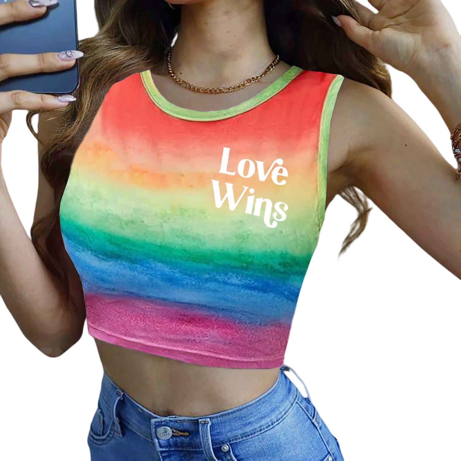 Pride Tank Tops for Women Proud Ally Shirt LGBT Equality Rainbow Love Heart Graphic Tank Lesbian Pride Crop Tops