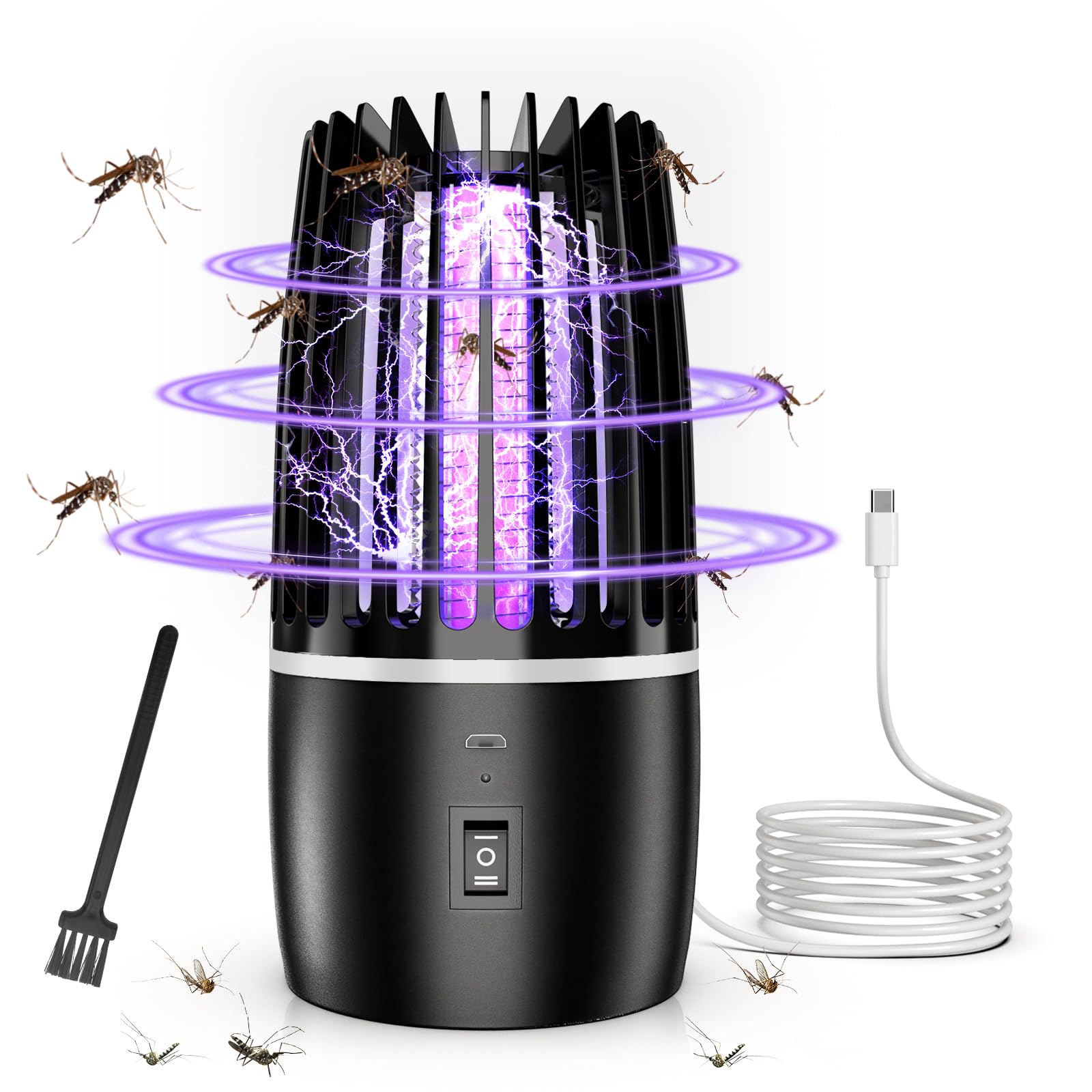 Insect Killer Mosquito Trap 4000 mAh Electric USB Rechargeable Mosquito Killer Electric Lamp Fly Trap Insect Protection Indoor Outdoor Pest Control Attractant for Backyard