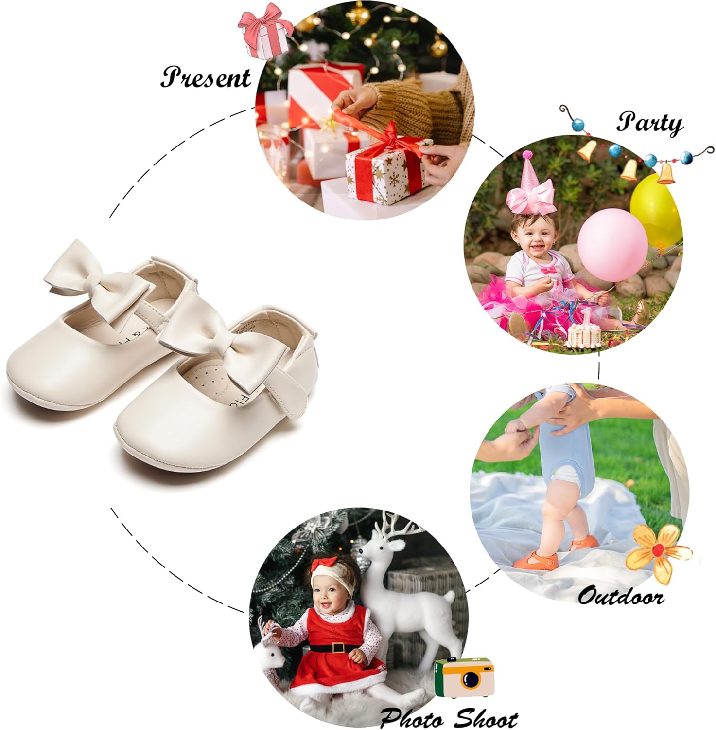 Soft Sole Baby Dress Shoes - Infant Baby Walking Shoes Moccasinss Rubber Sole Crib Shoes - Image 5