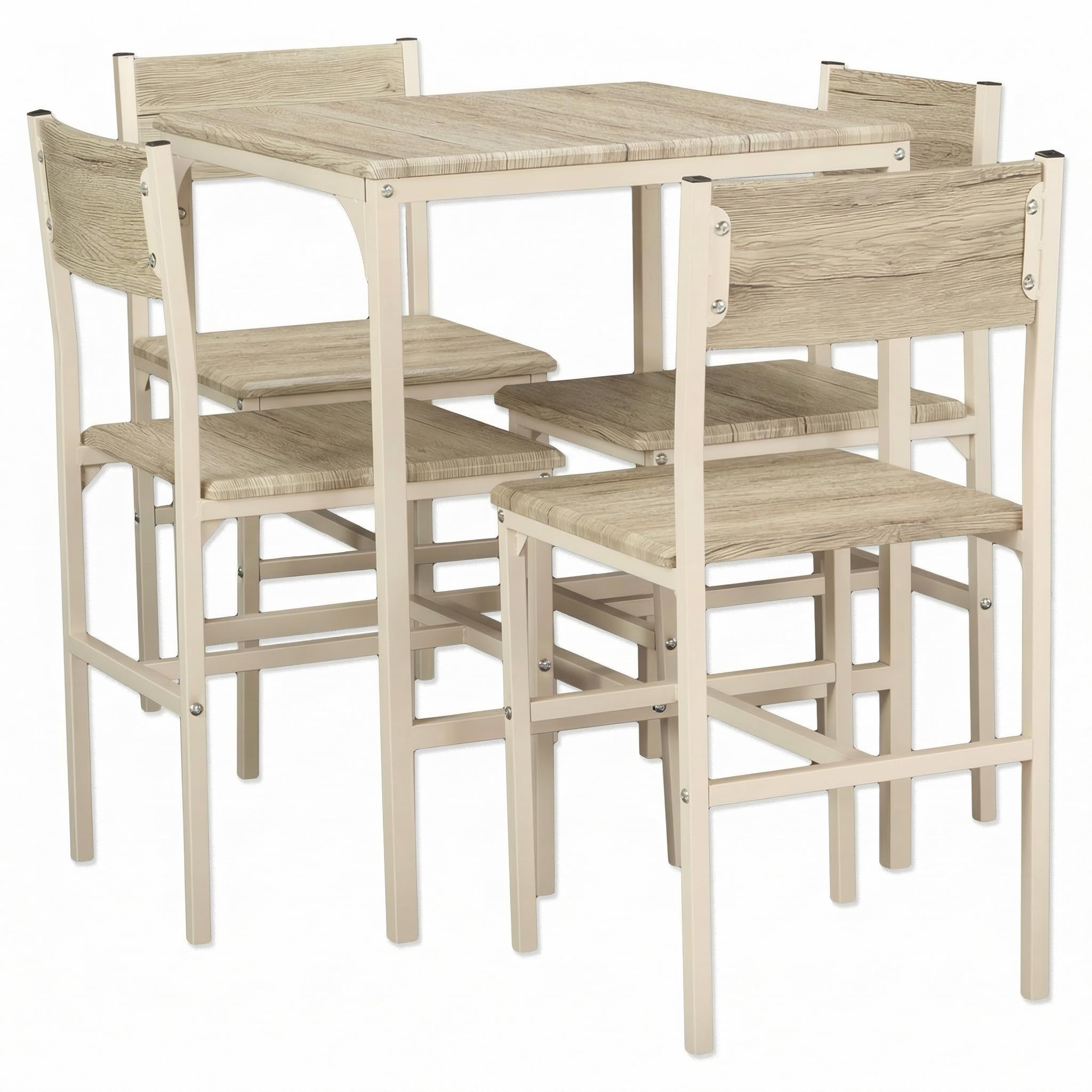 YELLOO Mod. PORTOFINO Set Mesa Bar con 4 sillas Beige Cocina Meubles