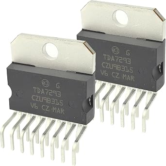 2-Pack TDA7293V & TDA7293 Audio Amplifier IC - 100W 15V/s Slew Rate ZIP-15 - Compatible with STMicroelectronics & Yamaha Systems - Fixes Protect Overheat Errors