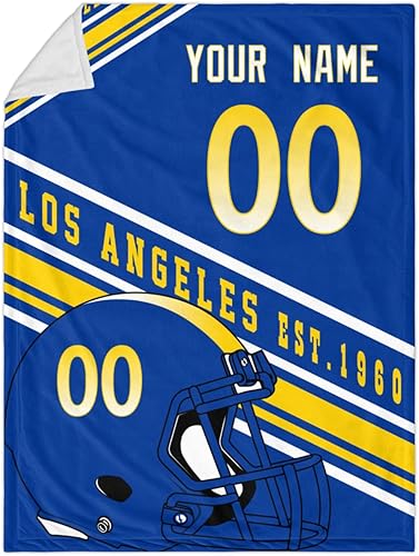 Manta personalizada con cualquier nombre y número de Los Ángeles, tapiz de cama, regalos para hombres, 40 x 50 pulgadas