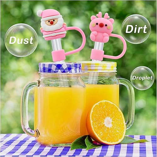 Miniatura 4 de Tapa de popote para copa Stanley, cubierta de popote de silicona compatible con vaso de 30 y 40 onzas con asa, tapas de puntas de popote