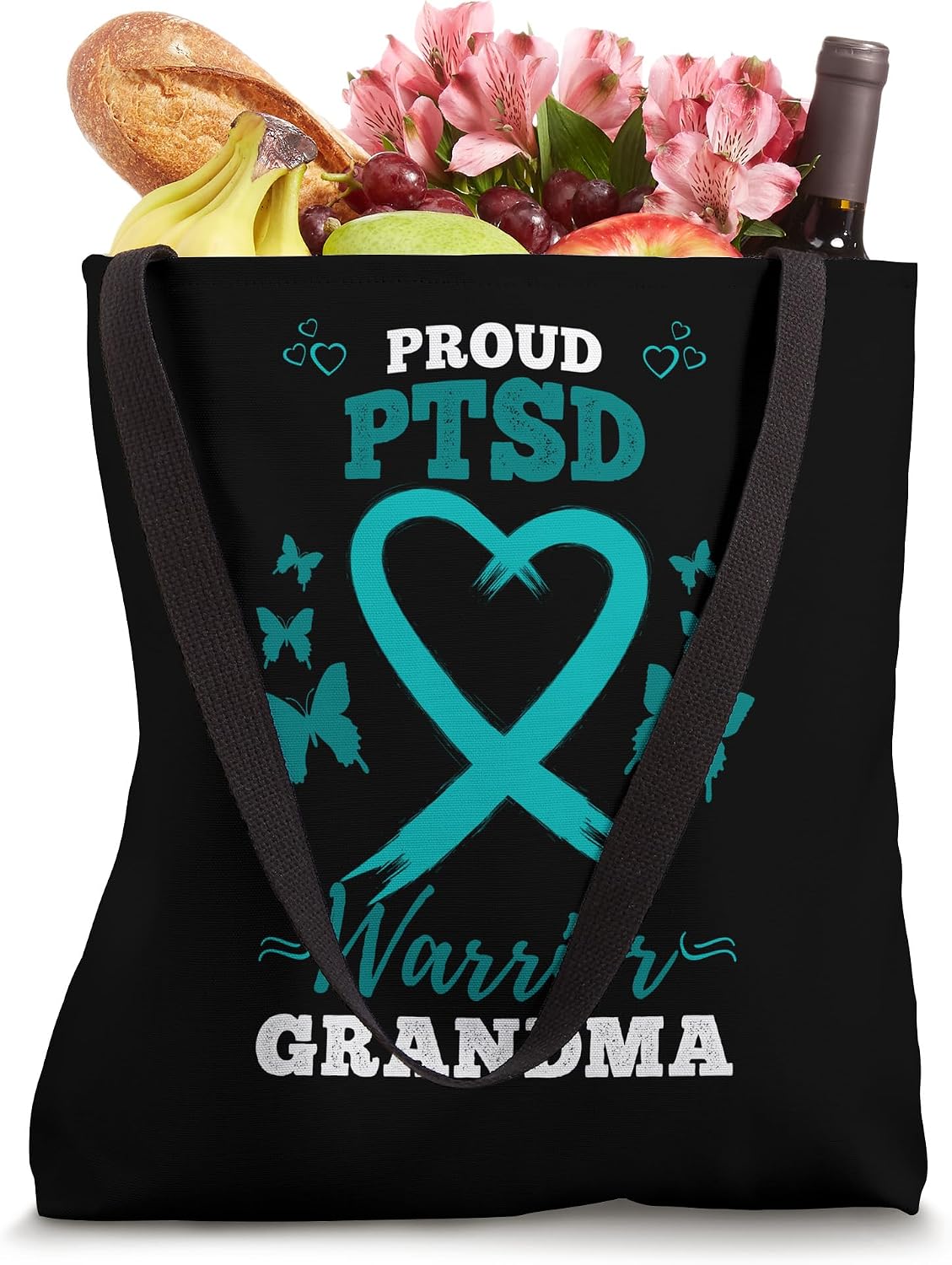 Proud PTSD Warrior Grandma PTSD Awareness Tote Bag