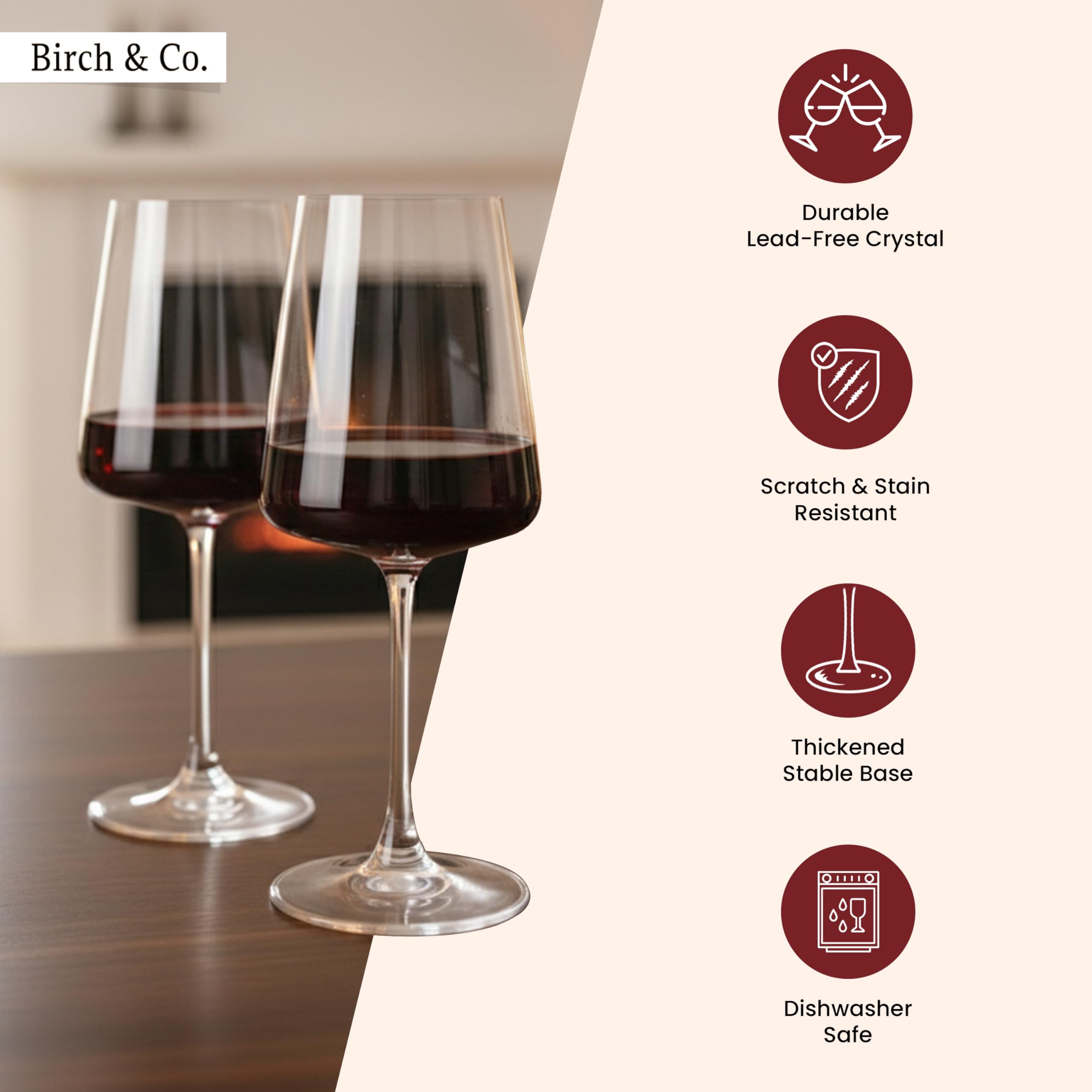 Birch & Co. Vintara Wine Glasses - Set of 2 -3