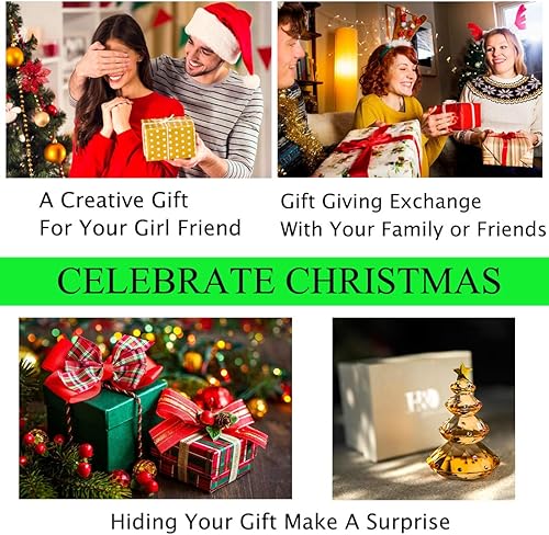 Miniatura 6 de QFkris Figura de cristal para árbol de Navidad, pisapapapeles, adorno de mesa, regalo creativo de Navidad (champán)