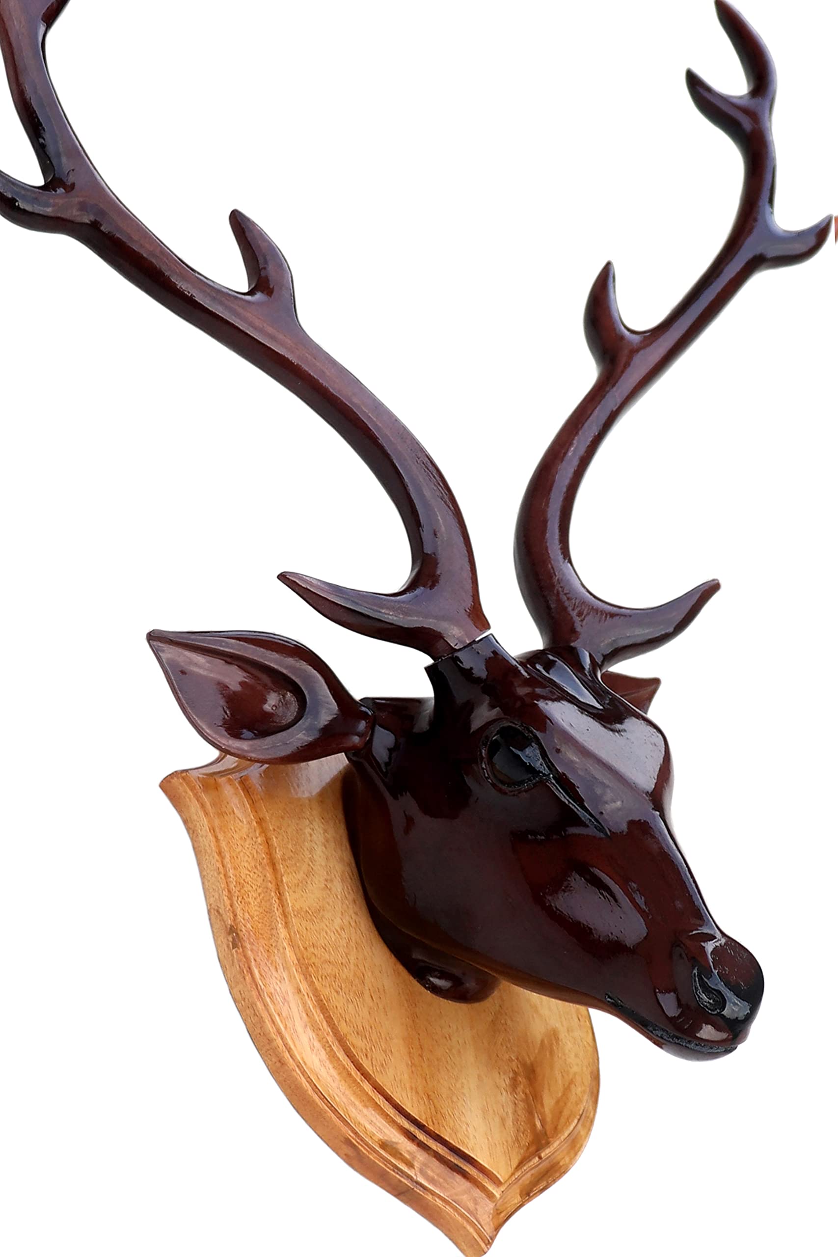 Bankura Traditional Art Center, Deer Head Wooden Handicrafts Home Decor Wall Mounted showpieces for Wall Hanging Decoration Product, 46cm Black, 1 in The Box (B08MWHN2PR) Amazon Price History, Amazon Price Tracker