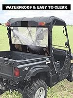 Vista 4 de Parabrisas trasero suave para Yamaha Rhino y Massimo UTVs – Parabrisas de PVC listo para el invierno, impermeable y resistente al viento, bloquea