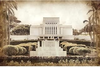 Vintage Laie LDS Temple Art And Decor For Home And Family (Unframed Rolled Print, 16x20)